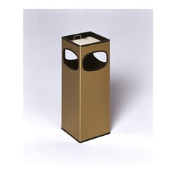 VAR Messing-Ausführung: Abfallsammler/Ascher 4-fach Einwurf MS/ST Aschereinsatz Stahl schwarz 28,4 l