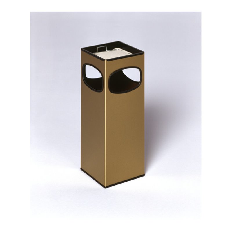 VAR Messing-Ausführung: Abfallsammler/Ascher 4-fach Einwurf MS/ST Aschereinsatz Stahl schwarz 28,4 l