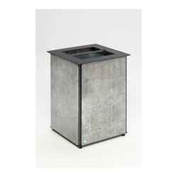VAR Abfallbehälter AB 04 Stein-Optik/Edelstahl 80 l