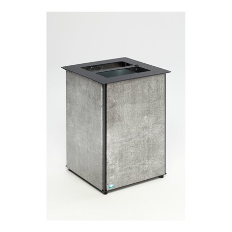 VAR Abfallbehälter AB 04 Stein-Optik/Edelstahl 80 l