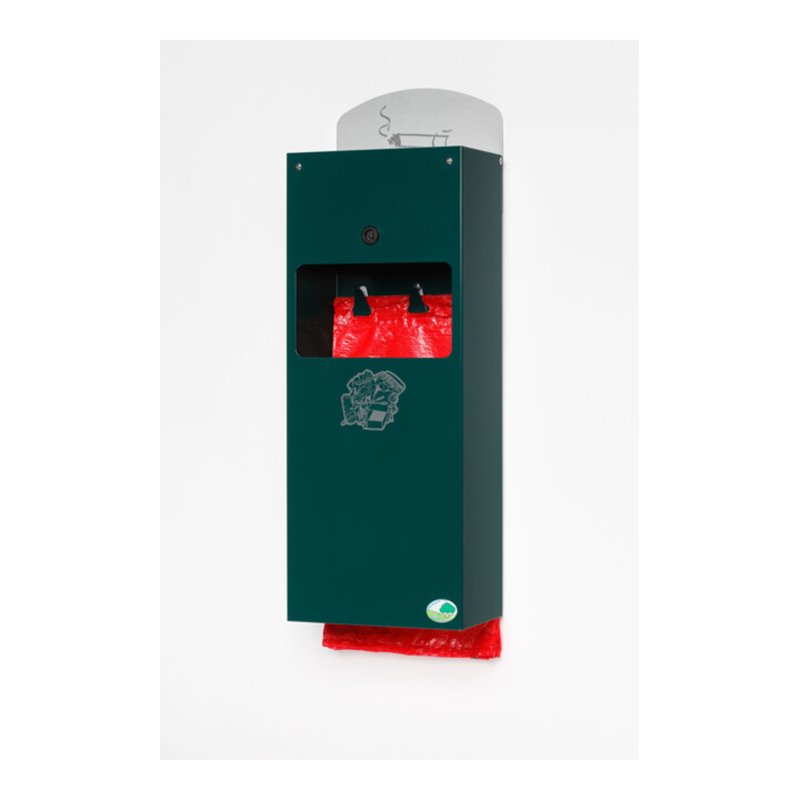 VAR Hundekotbeutelspender mit Ascher DS 4 moosgrün 0,8/4 l