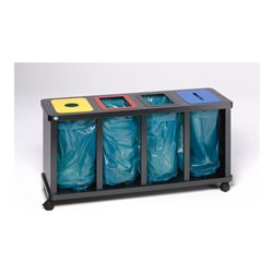 VAR Wertstoffsammelstation ''Tetris'' 4er mit Klemmring antik-silber