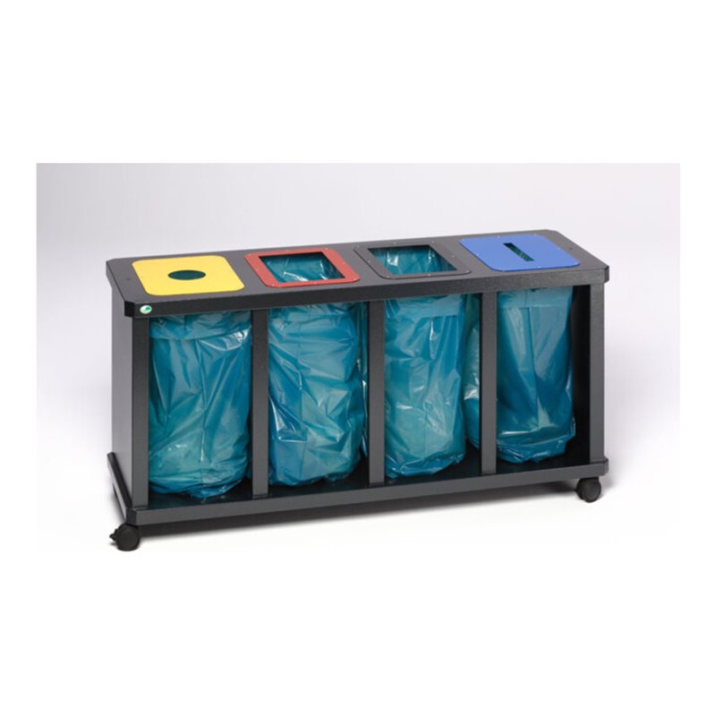 VAR Wertstoffsammelstation ''Tetris'' 4er mit Klemmring antik-silber