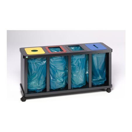 VAR Wertstoffsammelstation ''Tetris'' 4er mit Klemmring antik-silber