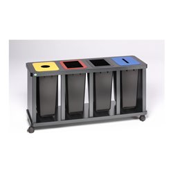 VAR Wertstoffsammelstation ''Tetris'' 4er KS-Behälter antik-silber 230 l