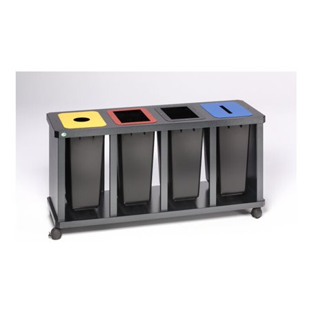 VAR Wertstoffsammelstation ''Tetris'' 4er KS-Behälter antik-silber 230 l