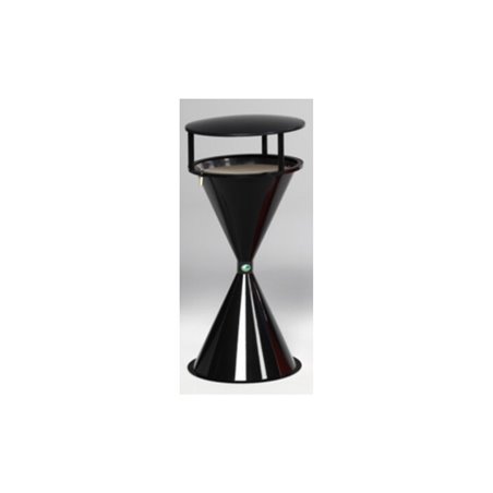 VAR Kunststoff-Standascher mit Dach Kunststoff schwarzgrau und Bodenronde feuerverz. kpl.