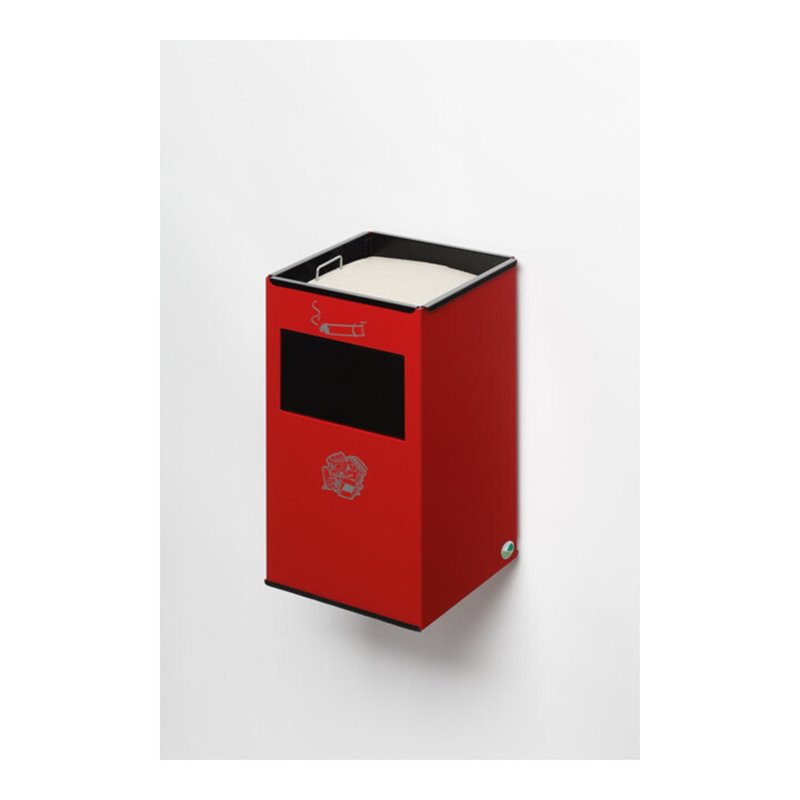 VAR Wandascher WH 45 mit Einwurfklappe rot 16 l