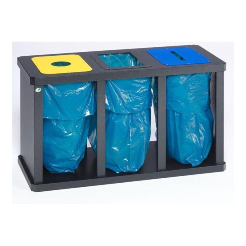 VAR Wertstoffsammelstation ''Tetris'' 3er mit Klemmring antik-silber