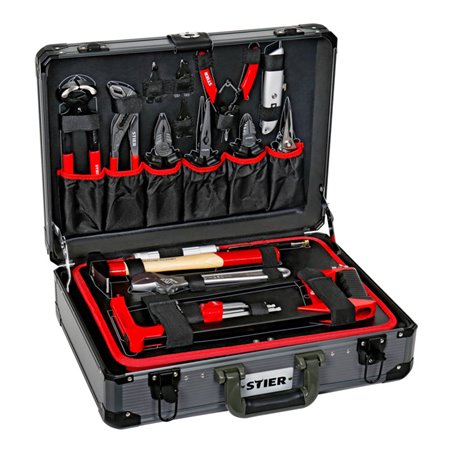 STIER Universal-Werkzeugsortiment im Aluminiumkoffer, 135-teilig (teilbestückt)