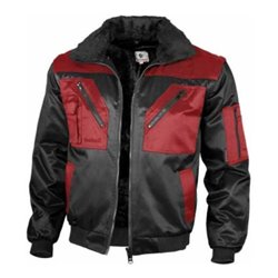 Qualitex Pilotenjacke mit Teddyfutter schwarz/rot
