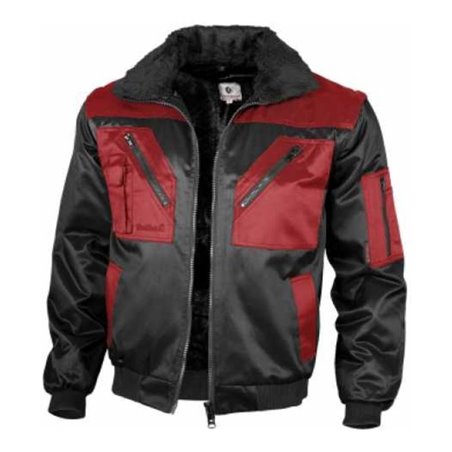 Qualitex Pilotenjacke mit Teddyfutter schwarz/rot