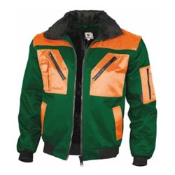 Qualitex Pilotenjacke mit Teddyfutter grün/orange