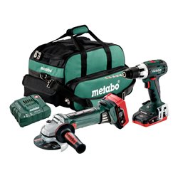 Metabo Akku-Bohrschrauber BS 18 LT + Akku-Winkelschleifer W 18 LTX 125 Quick