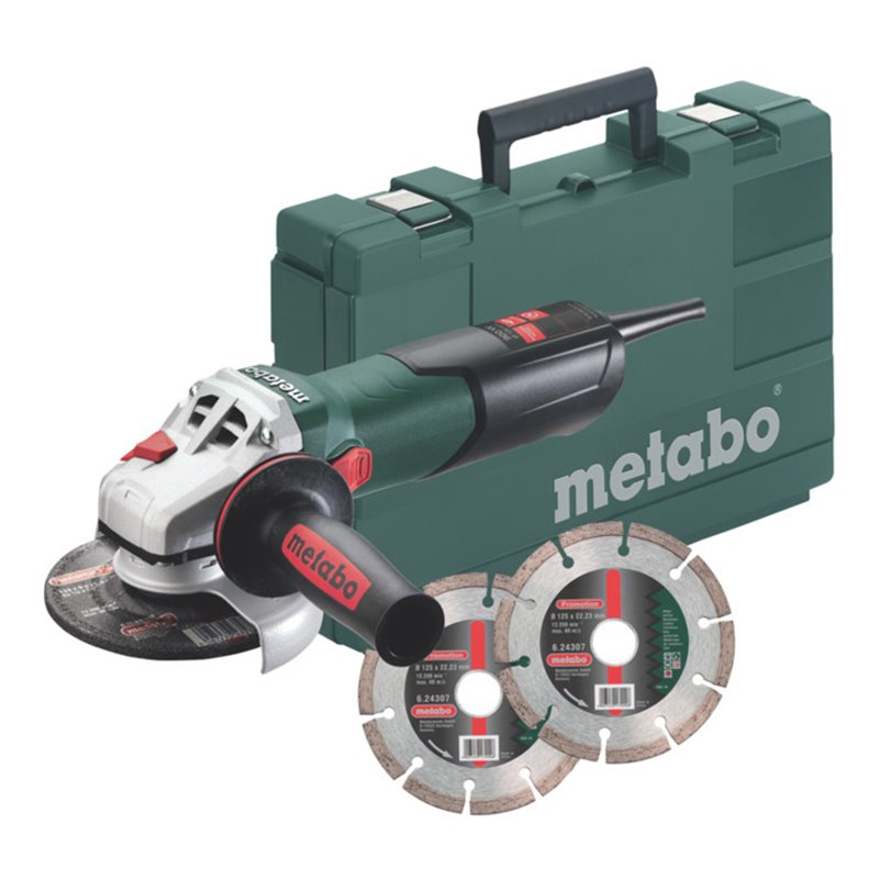 Metabo Winkelschleifer W 9-125 Quick Set mit 2 Diamant-Trennscheiben
