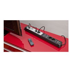 Brennenstuhl Premium-Line Funkschalt-Steckdosenleiste RC PL1 1001 6-fach schwarz/lichtgrau 3m H05VV-F 3G1,5