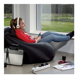 19.500A Überspannungsschutz-Steckdosenleiste 4-fach weiß 2m H05VV-F 3G1,5