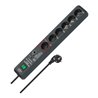 Secure-Tec 19.500A Überspannungsschutz-Automatiksteckdosenleiste  6-fach anthrazit 3m H05VV-F 3G1,5 1xMaster 5xSlave