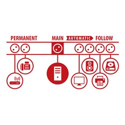 Primera-Tec DigiMaster 19.500A Überspannungsschutz-Steckdosenleiste 7-fach,2m, 2 permanent, 5 schaltbar