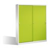 C+P Aktenschrank Acurado mit Schiebetüren 2 x 5 Ordnerhöhen Front Viridingrün Korpus Lichtgrau