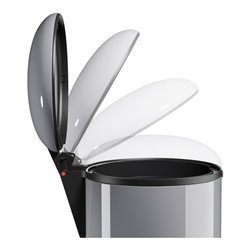 Hailo Harmony M, Design-Tret-Mülleimer, 12 ltr, Silber