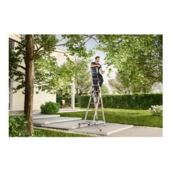 Hailo S100 ProfiLOT, Aluminium Kombileiter 3-teilig, 2x6 + 1x5 Sprossen