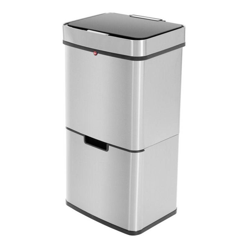 Hailo Öko Vario XL, Design-Sensor-Mülltrenner, 25 + 25 + 4 ltr, Edelstahl Anti-Fingerprint