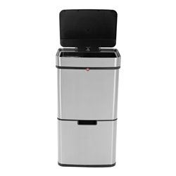 Hailo Öko Vario XL, Design-Sensor-Mülltrenner, 25 + 25 + 4 ltr, Edelstahl Anti-Fingerprint