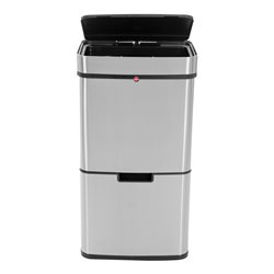 Hailo Öko Vario XL, Design-Sensor-Mülltrenner, 25 + 25 + 4 ltr, Edelstahl Anti-Fingerprint
