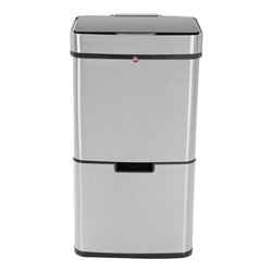 Hailo Öko Vario XL, Design-Sensor-Mülltrenner, 25 + 25 + 4 ltr, Edelstahl Anti-Fingerprint