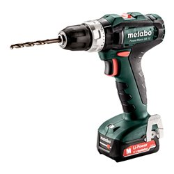 Metabo Akku-Schlagbohrschrauber PowerMaxx SB 12 metaBOX 118 12V 2x2Ah Li-Power + SC 30