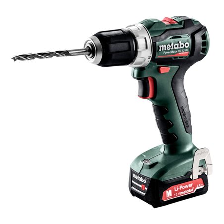 Metabo Akku-Bohrschrauber PowerMaxx BS 12 BL metaBOX 118 12V 2x2Ah Li-Power + SC 30