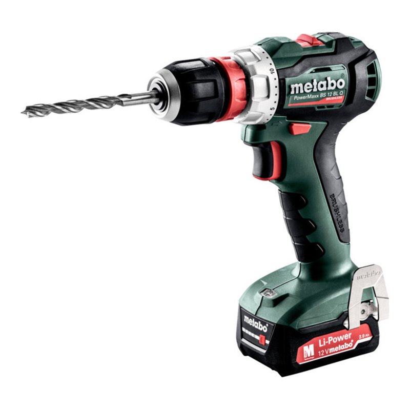Metabo Akku-Bohrschrauber PowerMaxx BS 12 BL Q metaBOX 118 12V 2x2Ah Li-Power + SC 30
