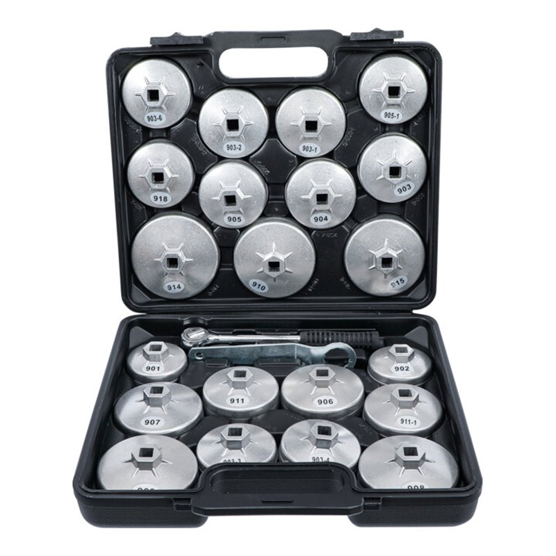 BGS Do it yourself Ölfilterschlüssel-Satz Aluminium-Druckguss Antrieb Innenvierkant 12,5 mm 23-tlg.