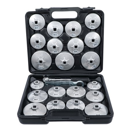 BGS Do it yourself Ölfilterschlüssel-Satz Aluminium-Druckguss Antrieb Innenvierkant 12,5 mm 23-tlg.