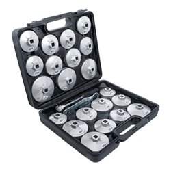 BGS Do it yourself Ölfilterschlüssel-Satz Aluminium-Druckguss Antrieb Innenvierkant 12,5 mm 23-tlg.