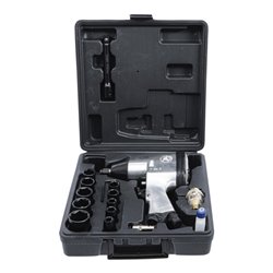 BGS Do it yourself Druckluft-Schlagschrauber mit Werkzeugsatz 12,5 mm 312 Nm 16-tlg.