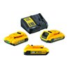 DEWALT Akku-Kit (3 x 18V / 2 Ah plus DCB 115) DCB115D3-QW