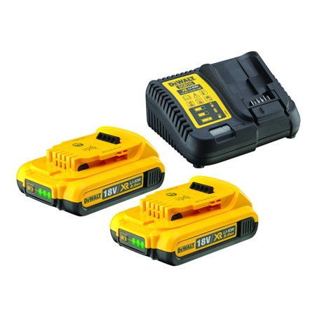 DEWALT Akku-Kit (2 x 18 V / 2 Ah plus DCB 115) DCB115D2-QW