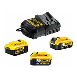 DEWALT Akku-Kit (3 x 18V / 5 Ah plus DCB 115) DCB115P3-QW