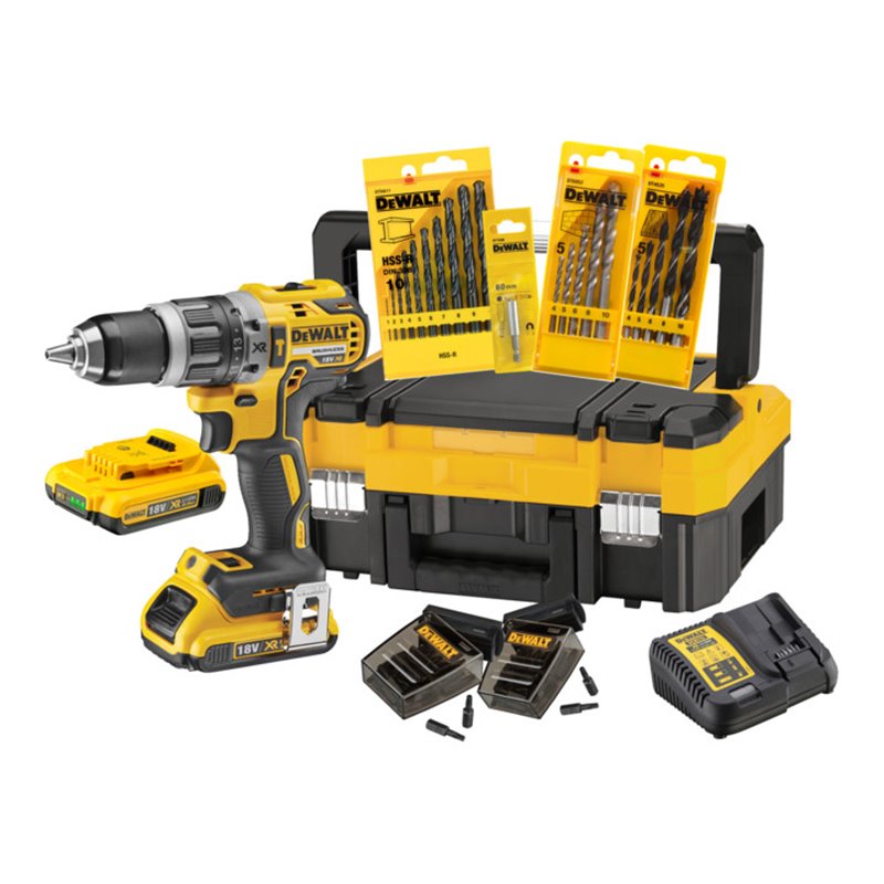DEWALT Schlagbohrschrauber-Set 18V 2,0(BL) mit Zubehör DCK796D2T-QW