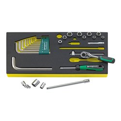 Stahlwille Wkz.Sortiment Nr.TCS 1/4 ZOLL + 10760 CV QR 1/3-Teilung 27tlg.