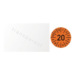 Einjahreskabelprüfplakette B25xL60mm Jahr 2020 m.Monaten Folie Btl.a 100 St.