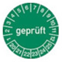 Mehrjahresprüfplakette D.15mm gepr.2020-2025 Folie Btl.a 100 St.