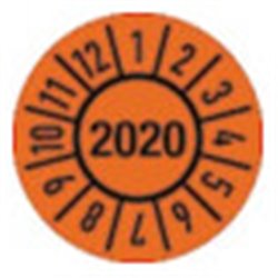 Einjahresprüfplakette D.15mm Jahr 2020 m.Monaten Folie Btl.a 100 St.