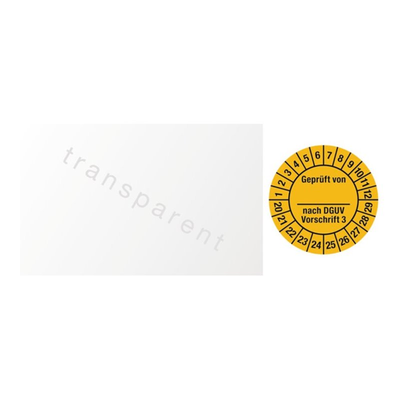 Mehrjahresprüfplakette B25xL60mm Geprüft n.DGUV3 20-29 Folie Btl.a 100 St.
