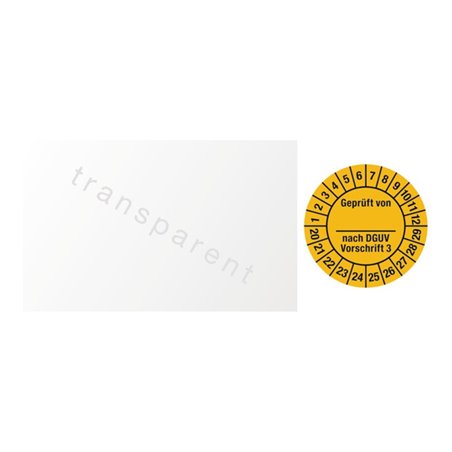 Mehrjahresprüfplakette B25xL60mm Geprüft n.DGUV3 20-29 Folie Btl.a 100 St.
