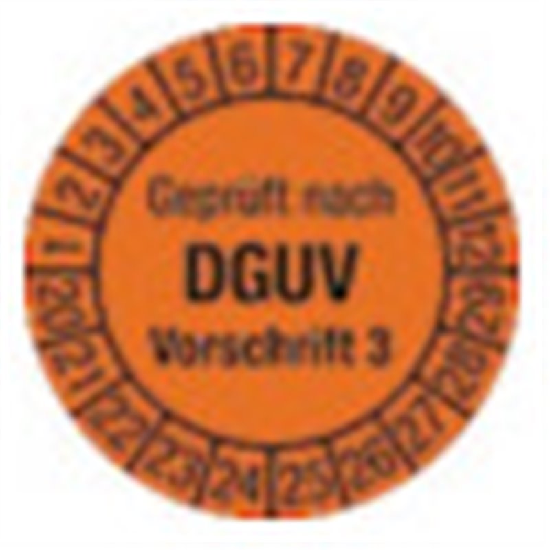 Mehrjahresprüfplakette D.30mm Geprüft n.DGUV3 20-29 Folie Btl.a 100 St.