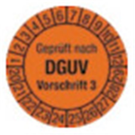 Mehrjahresprüfplakette D.30mm Geprüft n.DGUV3 20-29 Folie Btl.a 100 St.