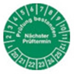 Mehrjahresprüfplakette D.30mm Prüfung bestanden 20-25 Folie Btl.a 100 St.